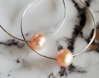 Simple Freshwater Pearl Earrings, OliOli Earrings, 14K Gold Filled, 6mm Pearls, Simple Hoop Earrings, Mermaid Jewelry, Beachy, Gifts for Her
