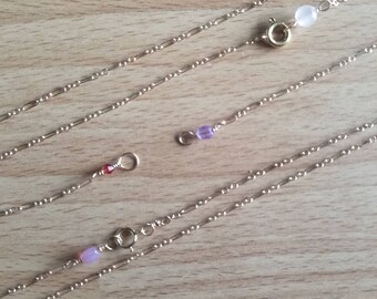 Dainty 14K Gold Filled Necklace Chain, Beaded Stacking Necklace
