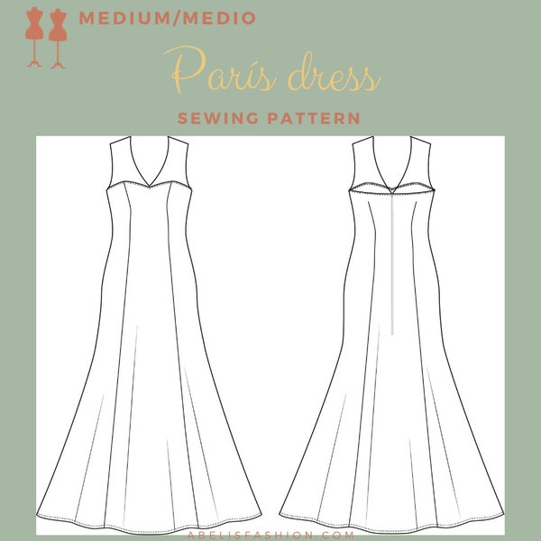 Wedding dress pattern XS-6XL, mermaid dress pattern, bridesmaid dress