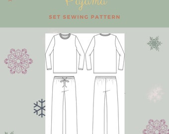 Pajama pattern for women, Long pajama pattern, Women pajama