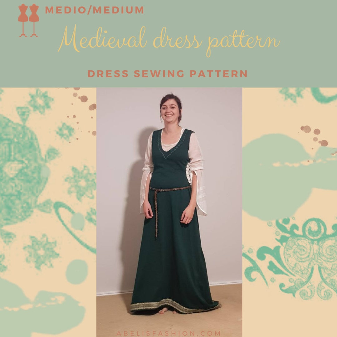 Medieval Dress Woman Pattern,middle Age Dress, Costume Dress ...