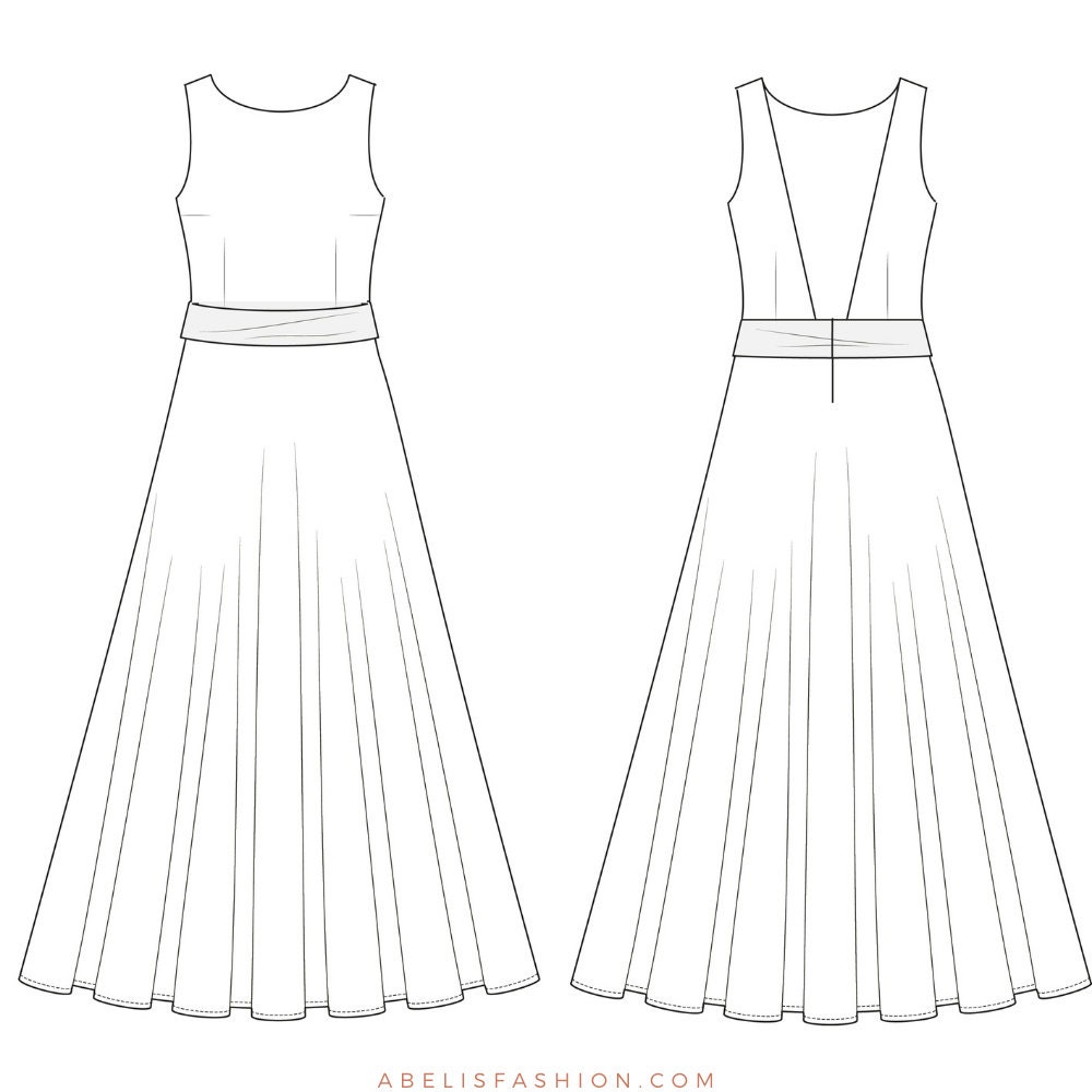 V Neck Backless Dress Sewing Pattern Evening Dress Pattern Etsy