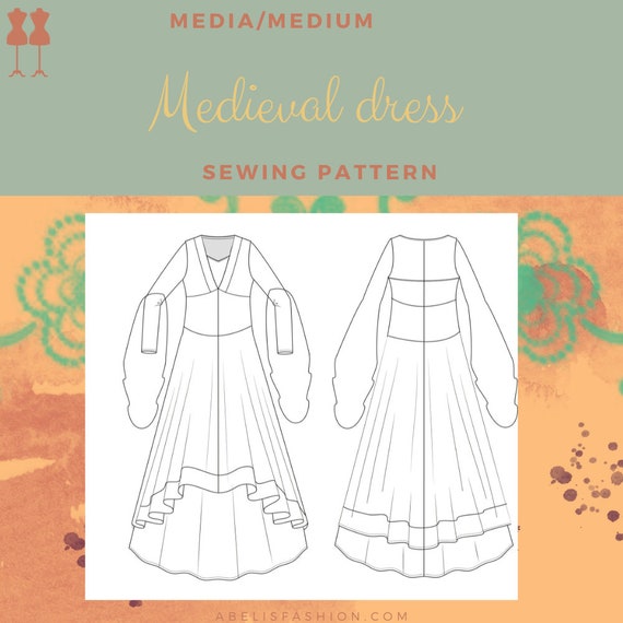 Vestido Medieval Mujer Patron, Vestido Carnaval, Vestido Edad Media, Vestido  Fiesta, Vestido Renacimiento, Vestido Elfo Patron, Tallas 36/44 