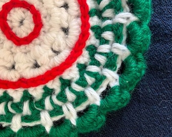 Christmas Cheer Handcrafted Yarn Mandala Art