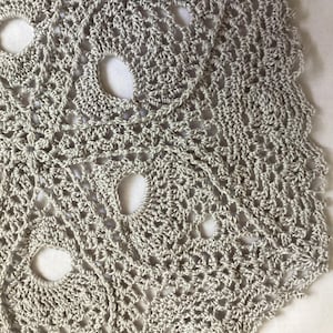 Doily/12” x 13” crochet doily/Gray/table, home decoration/gift/Mothers day gift/coffee table decor/centerpiece doily/coaster