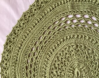 Oval Green Doily, 19” x 17”,  table, home decoration/gift/Mothers Day/coffee table decor/centerpiece doily/coaster