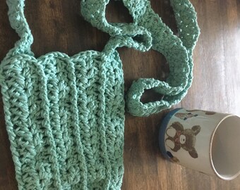 Crochet Water Bottle Holder Handmade with Strap