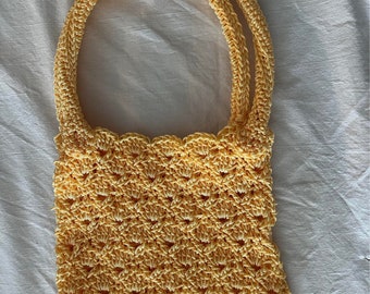 Sunshine Splendor: Yellow Crochet Handmade Bag
