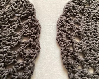 Gray Crochet Mandala, set of two