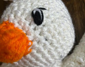 Handmade Crochet Duck Amigurumi: 22" Plush Lovey Toy