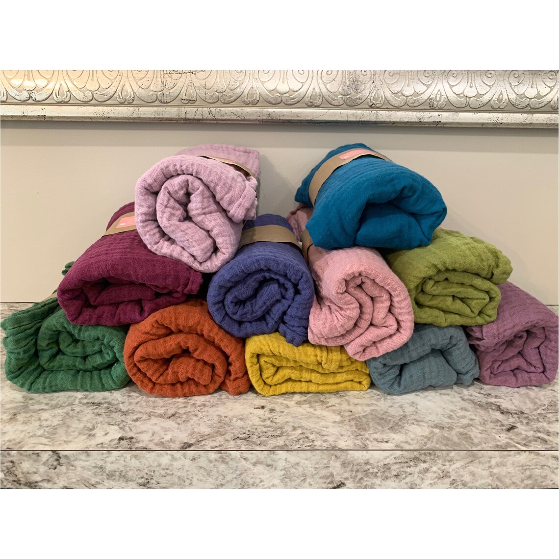 Muslin Swaddle Blanketsolid Colorbaby Swaddlenursing Etsy