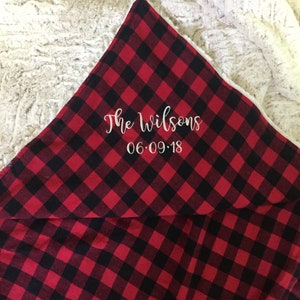 Personalized Plaid Blanket, Personalized Buffalo Plaid & Minky Blankets