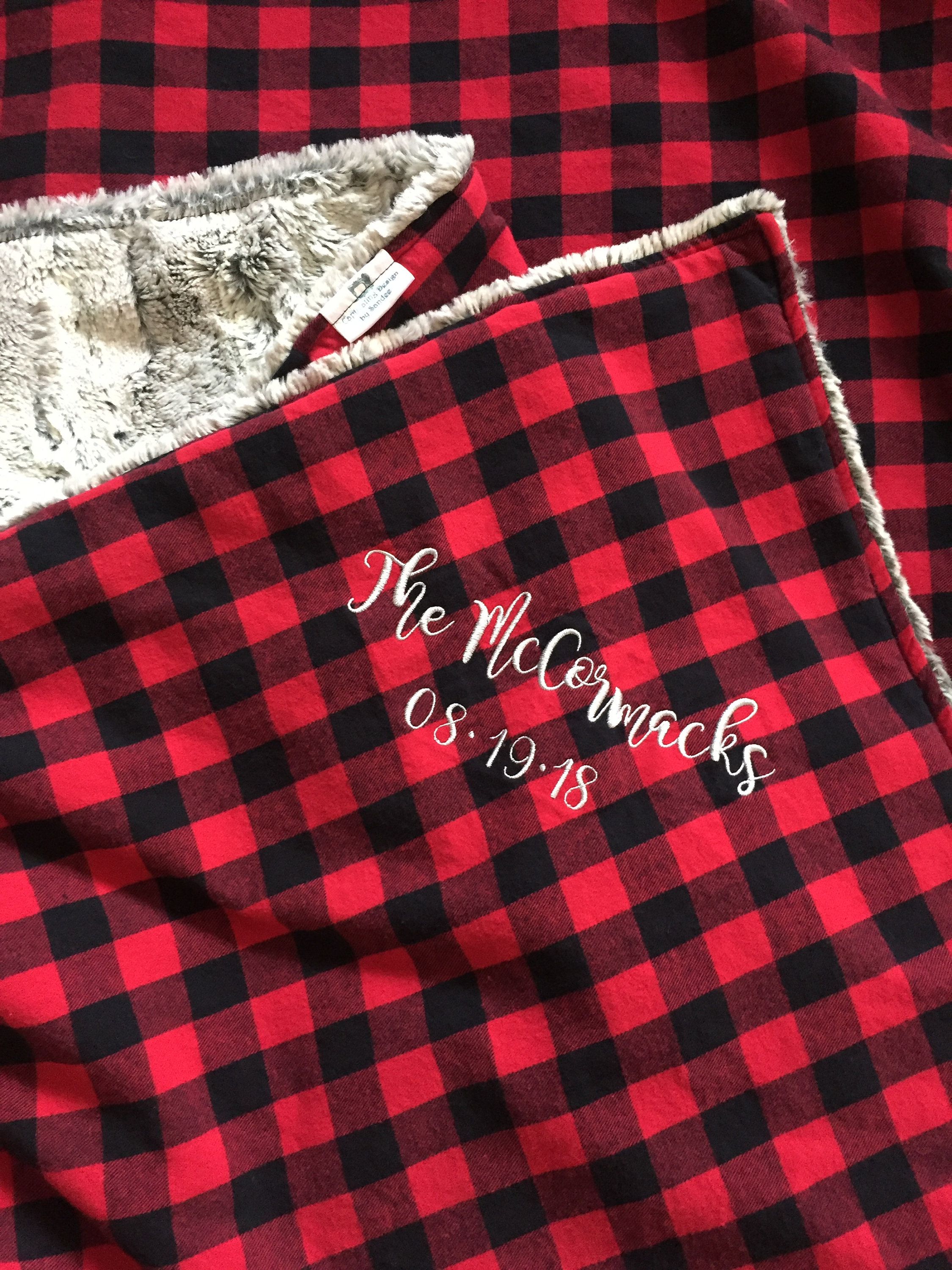 Personalized Plaid Blanket Personalized Buffalo Plaid & Minky Etsy Canada