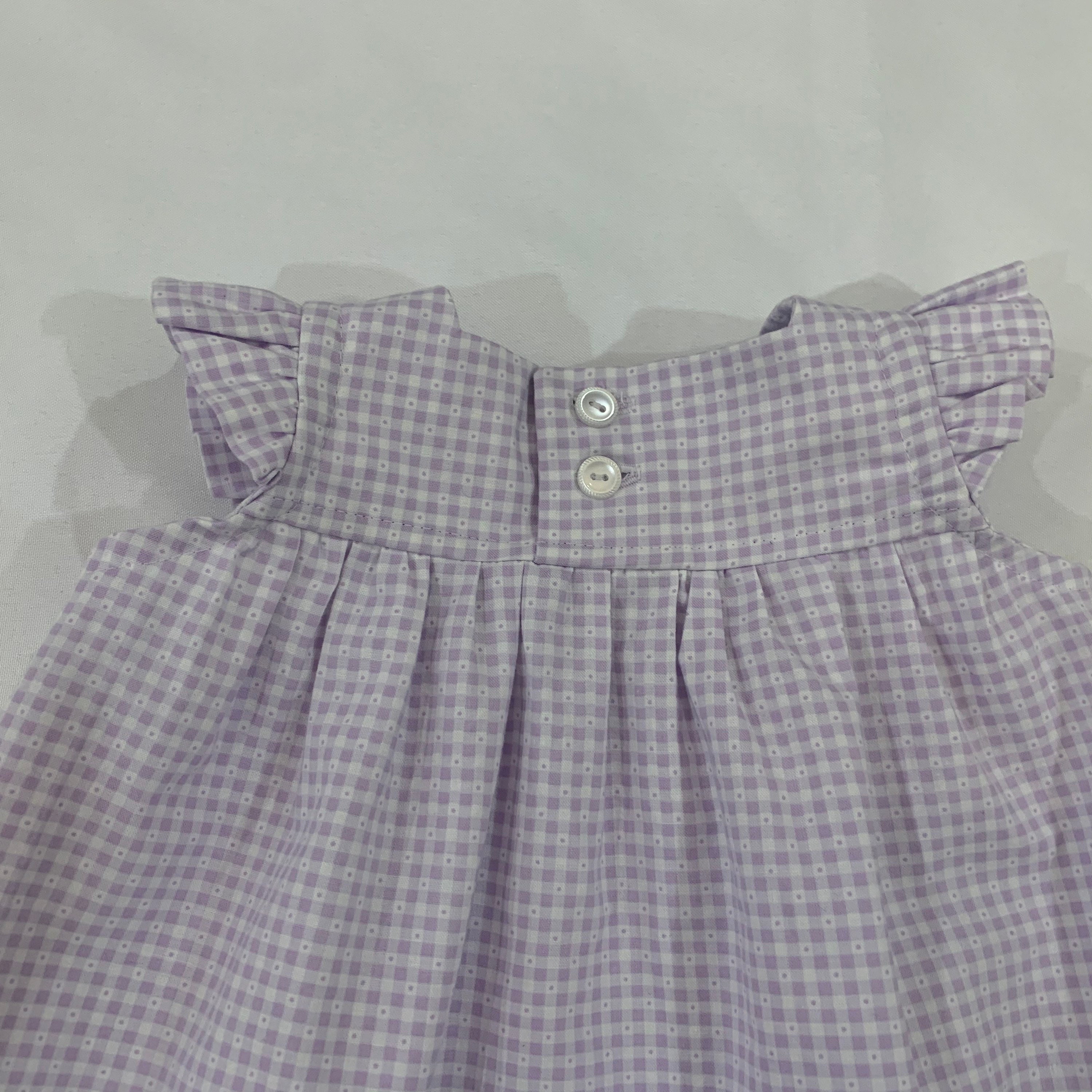 Purple Toddler Dress, Lavender Gingham Baby Dress, Summer Purple Check