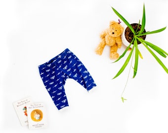 Airplane Baby Leggings, Navy and White Print, 100% Cotton