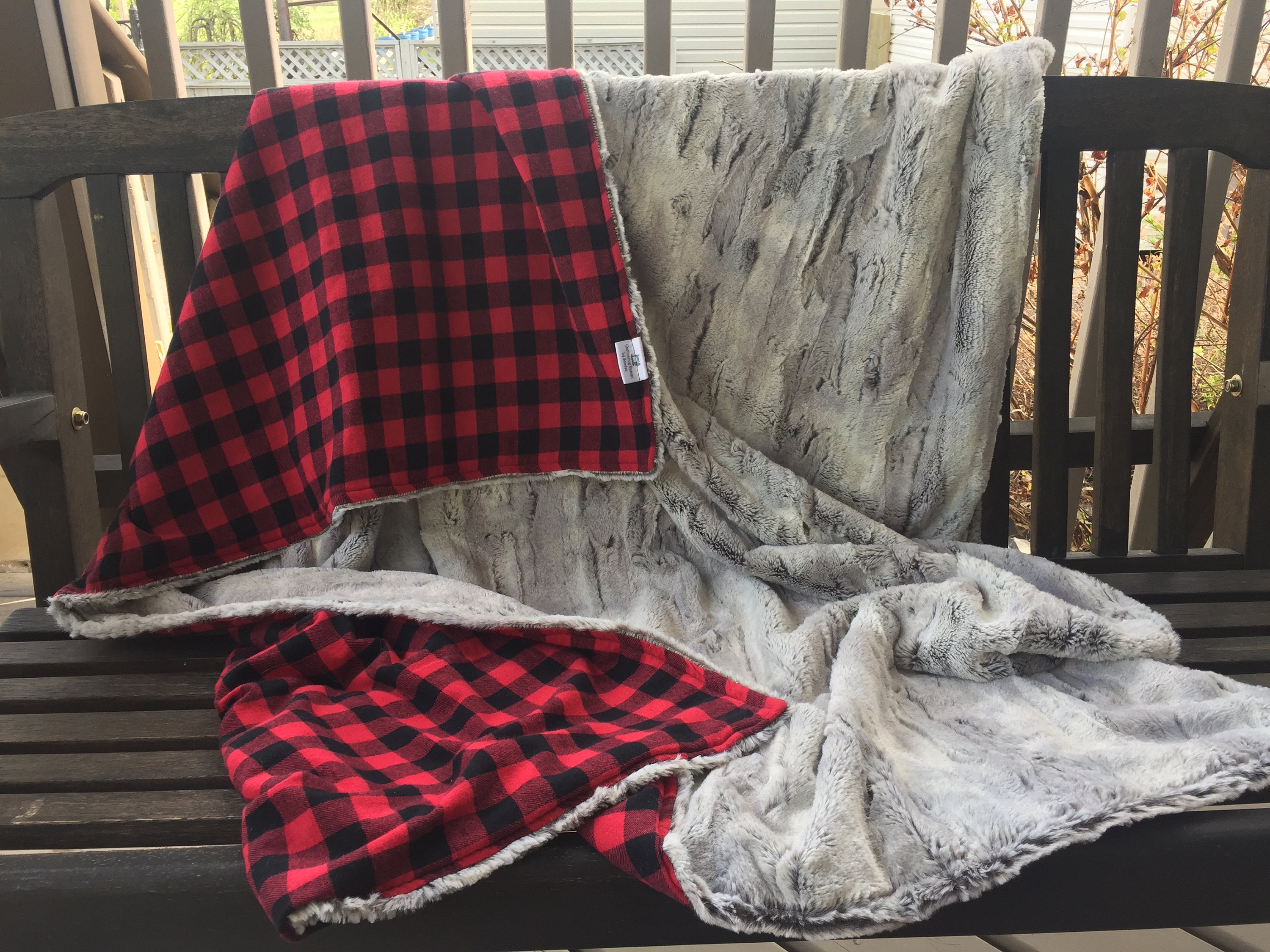 Buffalo Plaid Minky Blanket King Queen Double Twin Luxury Bedding Designer Blanket Etsy