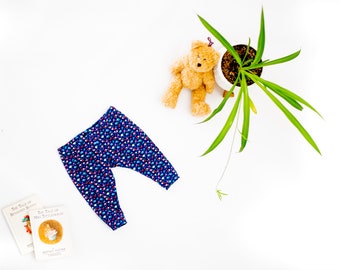 Navy Floral Baby Leggings