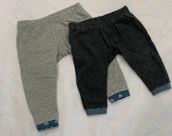 Gray Baby Leggings , Solid Color Baby Pants