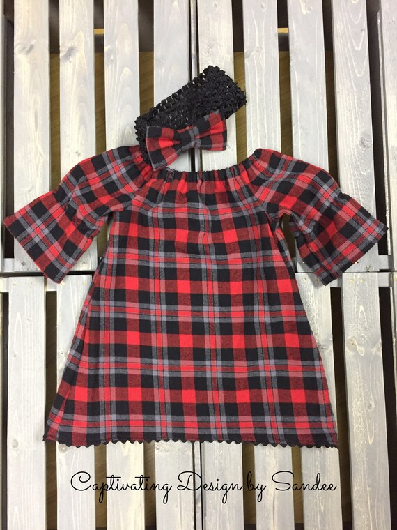 buffalo plaid baby dress