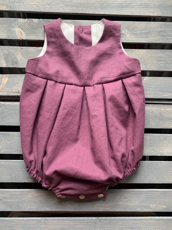 purple baby romper