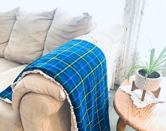 Handmade Nova Scotia Tartan Plaid Blanket, Luxe Minky Throw (50x60)