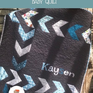 The Krew Baby Quilt Pattern, Digital Baby Boy Quilt, Personalized baby quilt.