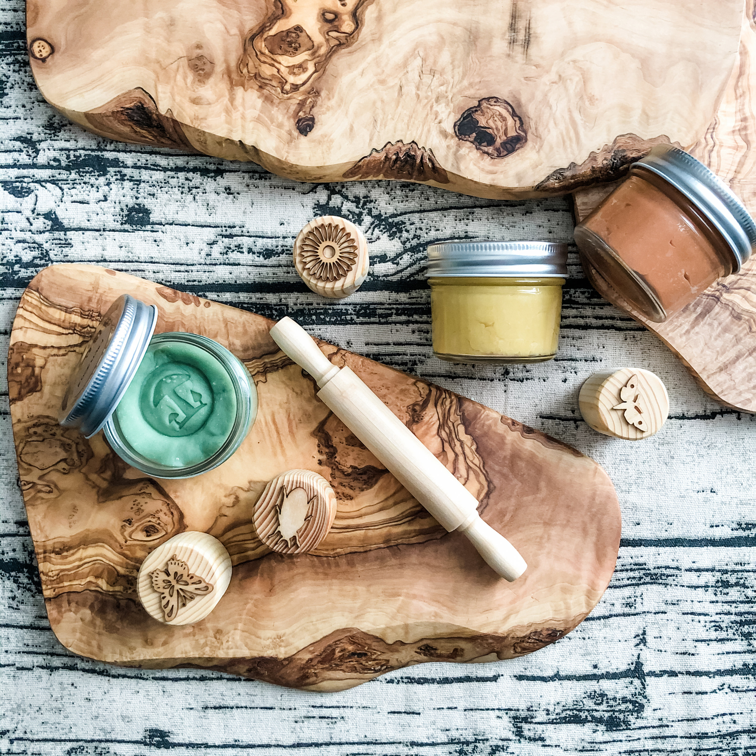 Olive Wood Playdough Board