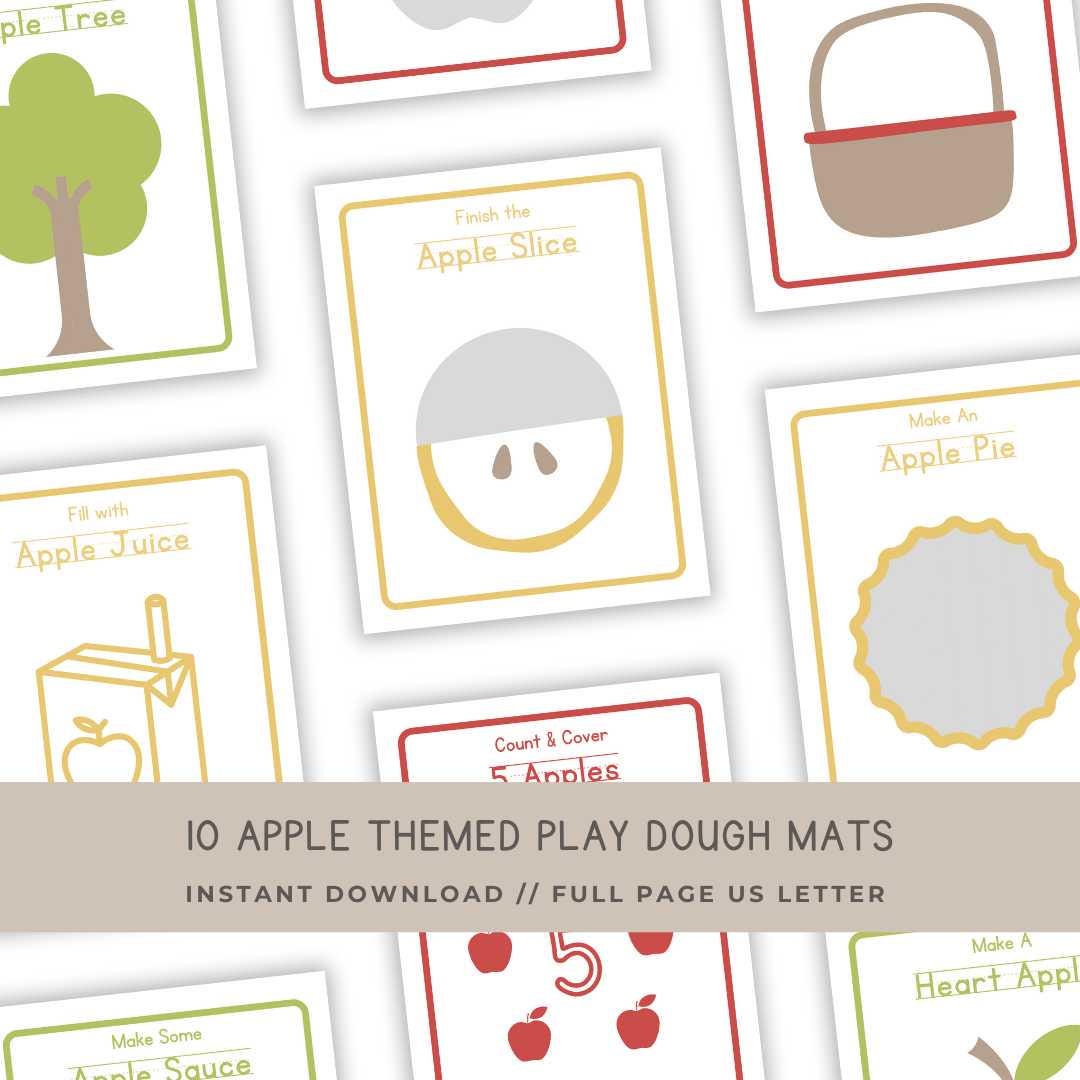 10 Apple Play Dough Mats - Digital Download - Etsy