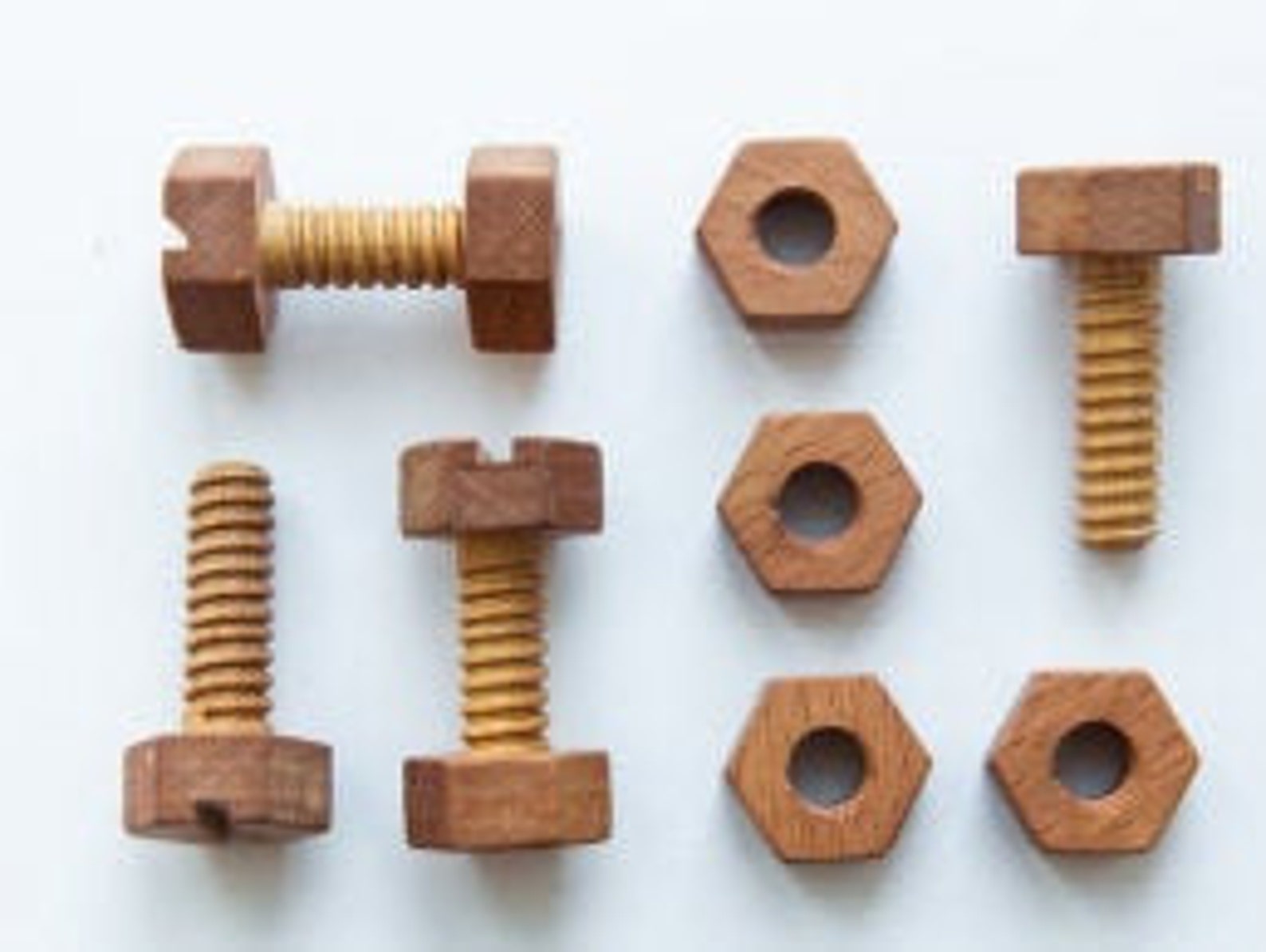 Wooden Constructor Set Handmade Wooden Toy Nuts and Bolts Etsy