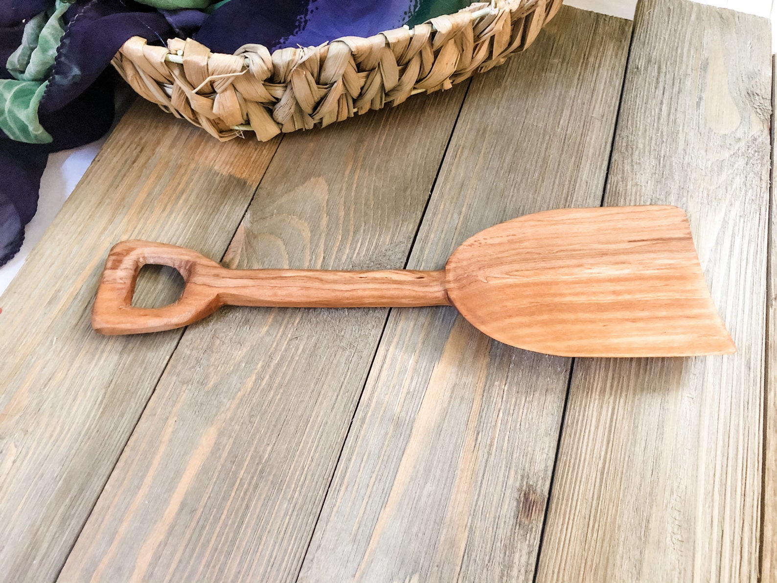 Wooden Shovel Hand Carved Olive Wood 8 Wooden Toy Shovel Etsy