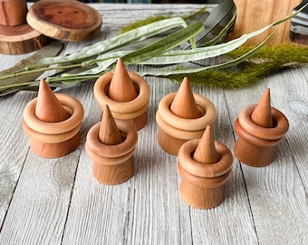 Cones & Rings || Natural Wooden Loose Parts