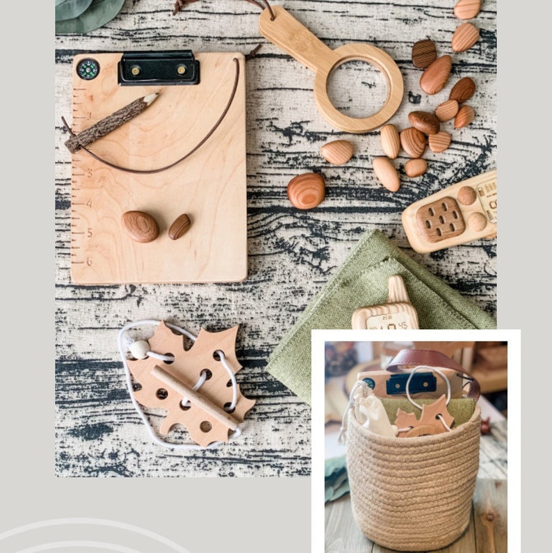 Waldorf Toys Nature Inspired Wooden Toys Montessori Resources Homeschool Nature School Explorer Deluxe Basket