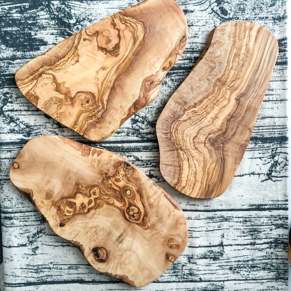 Olive Wood Playdough Board - Handmade Wood Slab - Natural Play Dough Tools - Fair Trade - Waldorf Toys - Montessori Resources