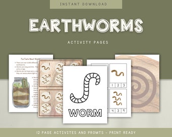 Earthworm Preschool Activity Pages