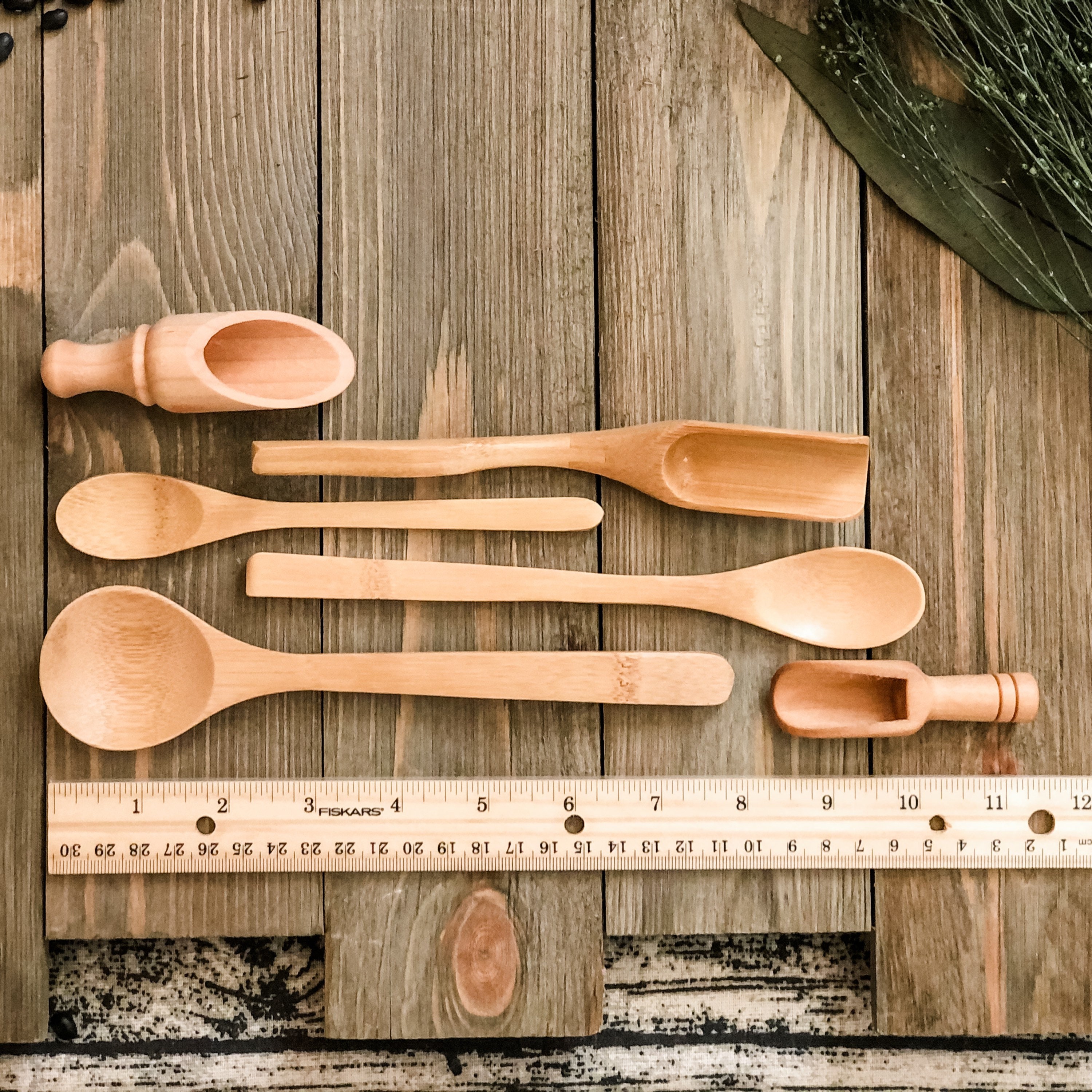 6 Piece Wooden Scoops and Spoons