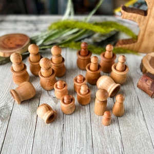 Pegs & Pots || Natural Wooden Loose Parts