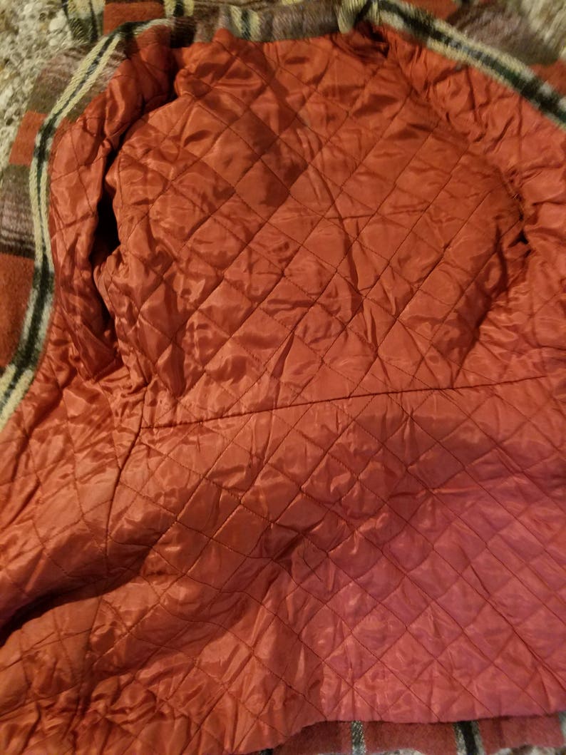 Petite plaid belted and hooded wool coat in fabulous rust and plum because that/'s a thing
