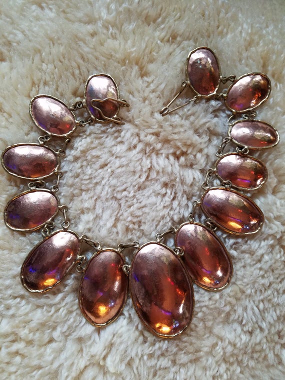 Brutalist hand forged copper and brass necklace 70