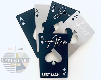 Groomsman Bottle Opener, Poker Lover Gift, Gifts For Ushers, Best Man Proposal, Groomsmen Gifts, Beer Lover, with gift box