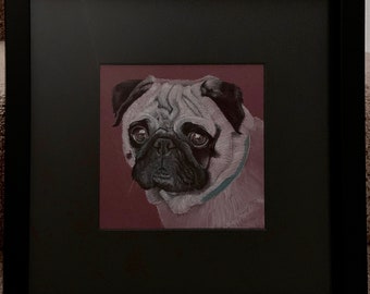 Pug Dog Breed Portrait Painting