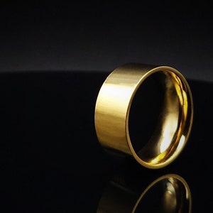 Mens gold Ring band, Stainless steel ring, Rings for men, Handmade jewelry for men, Men&#39;s wedding Band, Unique gifts for men, Gift for him