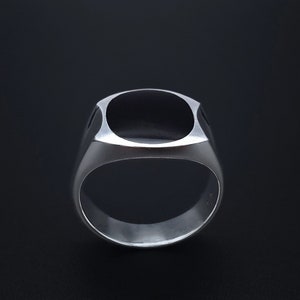 Mens Ring black Onyx 925 sterling silver, Handmade jewelry for men, Black Gemstone band, Rings for men, Unique gifts for men, Gift for him