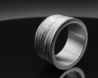 Mens Ring Silver band Stainless steel, Big rings for men, Bikers ring, Handmade Jewelry for men , Gift for him, Unique gifts for men