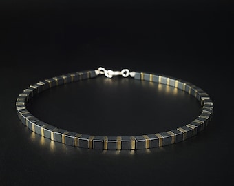 Mens bracelet matte Hematite gold gemstone, Handmade Jewelry for men, Natural stone bracelets for men, Unique gifts for men, Gift for him