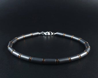 Mens bracelet Hematite gemstone, Handmade Jewelry for men, Natural matte stone bracelets for men, Unique gifts for men, Gift for him Gnatus