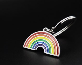 Llavero arcoíris LGBTQIA, llavero de titanio, regalo de orgullo gay, joyería lgbtqia, joyería hecha a mano para hombres, regalo único para hombres, regalo para él