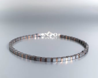 Mens bracelet matte Hematite gemstone, Handmade Jewelry for men, Natural stone bracelets for men, Unique gifts for men, Gift for him Gnatus