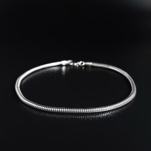 Mens bracelet snake chain Sterling silver, Handmade jewelry for men, Silver chain bracelets, Unique gifts for men, Gift for him