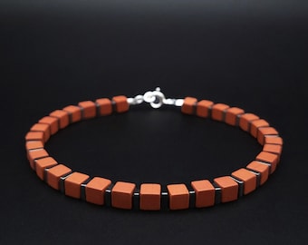 Herren Armband Roter Jaspis Handgemachter Schmuck für Männer Geschenk für ihn Natürliche rote Edelstein Armband Herren Armband.