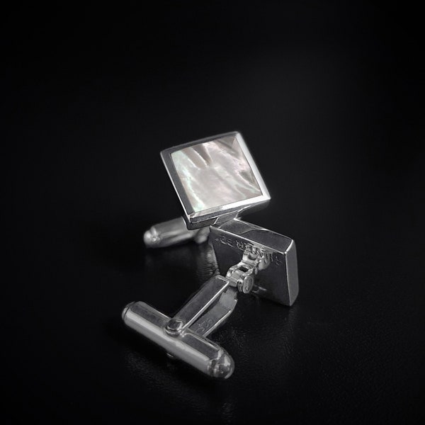 Boutons De Manchette Colibri – Argent, Acier Inox – Vrais Diamants – Neufs